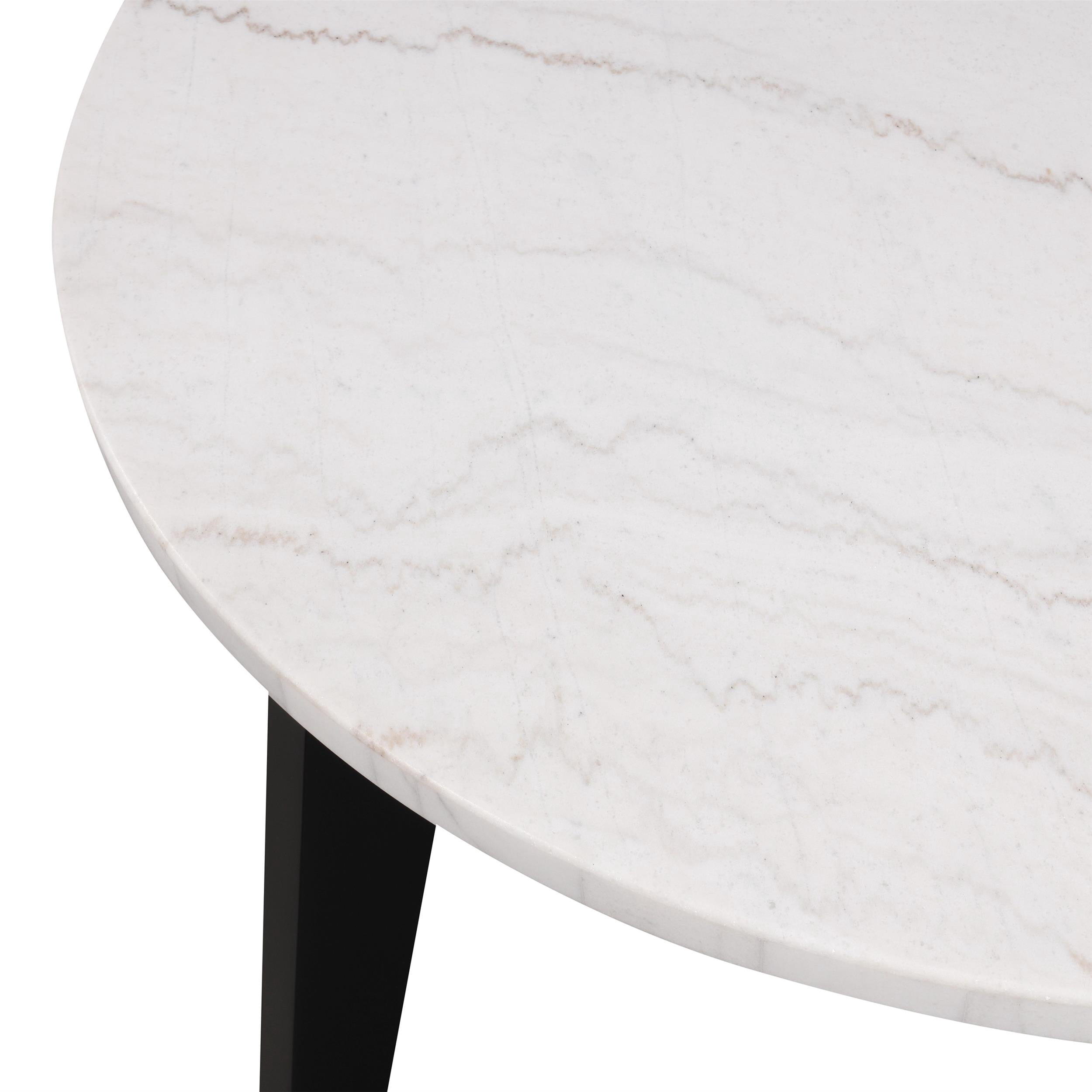 Furniture of America Dorth 45" Round Indoor Dining Table, Black and White