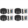 thumbnail image 1 of Paquete de 4 Bases de Lámpara de Luz LED de Noche 3D + Control Remoto + Cable USB, Soporte de Exhibición de Luz de 16 Colores para Acrílico Color Negro, 1 of 8