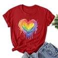 thumbnail image 2 of RKSTN Chemise de Fierté pour Femmes LGBT Coupe Ample Décontractée Tops Égalité Inspirante Été Mignon Cœur Imprimé Manches Courtes Col Rond Chemise de Fierté, 2 of 3