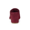 thumbnail image 2 of BLISSFUL STEP Women's Slides Chunky High Heels Slip on Pointed Toe Slide Mules Burgundy 9.5, 2 of 6