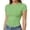 Light Green, variant on UDAUDU T Shirts for Women Crew Neck Fall Summer Basic Short Sleeve T Shirts Slim Fit Blouse Trendy Crop Tops Fluorescent Green L