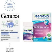 Genexa Kids Sleepology | Melatonin Free Childrens Sleep Aid |Soothing Natural Vanilla & Lavender Flavor | Certified Organic & Non-GMO | Homeopathic Remedy Made Clean | 60 Chewable Tablets