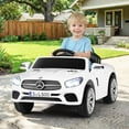 thumbnail image 3 of OLAKIDS 12V Electric Kids Ride On Car, Licensed Mercedes Benz SL500 Toy Car with Remote Control, MP3 Plug, USB, 2 Speeds, LED Lights, Battery Powered Toy Vehicle for Toddler Children (White), 3 of 11