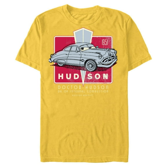 Disney and Pixar’s Cars Hudson Hornet 1951 - Short Sleeve Blended T-Shirt for Adults - Customized-Yellow