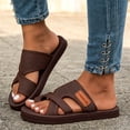 thumbnail image 2 of Womens Slides Sandals Minimal Water Friendly Flip Flops Summer Casual Lightweight Slippers for Beach Vacation Pool Daily Wear Brown Size 8, 2 of 6