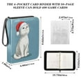 thumbnail image 3 of Game Card Storage Bag Collectible Trading Card Albums The 4-Pocket Card Binder With 50-Page Sleeve Can Hold 400 Game Cards Cartoon Christmas White Cat, 3 of 6