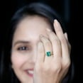 thumbnail image 4 of Rosec Jewels Certified Lab Grown Emerald Cut Emerald Engagement Ring with Diamond - Celtic Knot Ring - AAAA Grade - with Jewelry Box, 10K Yellow Gold, US 9.00, 4 of 9