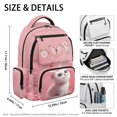 thumbnail image 5 of Chririnla Smooth Zippers School Backpack for Scuola Travel, 600D Polyester Adjustable Padded Straps Daypack, Cat Butterfly Rose Print, 5 of 9