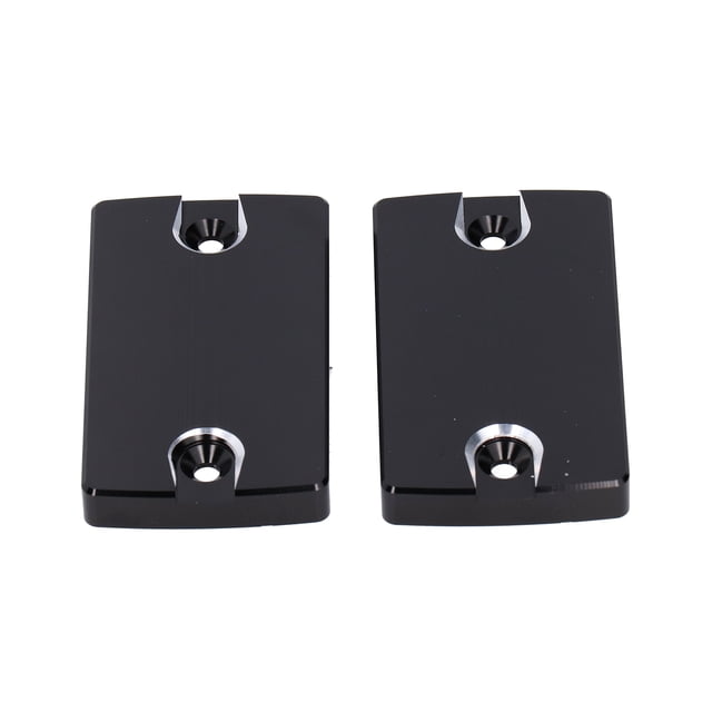 Tapón de depósito de líquido de frenos, par de tapas de depósito de líquido de frenos delanteros, accesorio izquierdo derecho para motocicleta(NEGRO)
