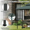 thumbnail image 2 of YYAo Shade Shelter, Outdoor Gazebo,Outdoor Double-Tiered Grill Gazebo Canopy with 2 Shelves and 7 Hooks-Gray, 2 of 11