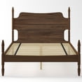 thumbnail image 6 of Leumius Queen Size Platform Bed Frame, Spindle Bed with Curved Tall Headboard, No Box Spring Needed, Retro Four Poster Bed for Teens Adults Walnut, 6 of 8
