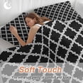 thumbnail image 4 of 3 Piece Modern Black Geometric Duvet Cover Set California King,Microfiber Comforter/Quilt Cover with Corner Ties and 2 Pillowcases,Abstract Art Morocco Aesthetic Soft Bedding with Zipper Closure, 4 of 8