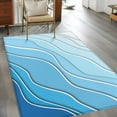 thumbnail image 4 of 3x5 Area Rugs, Blue Aqua Ombre Non-Skid Rubber Backing Large Rectangle Rugs - Living Room Bedroom Home Office, Modern Geometric Abstract Aesthetic Cream Indoor Floor Mat Carpets Washable Rug, 4 of 9