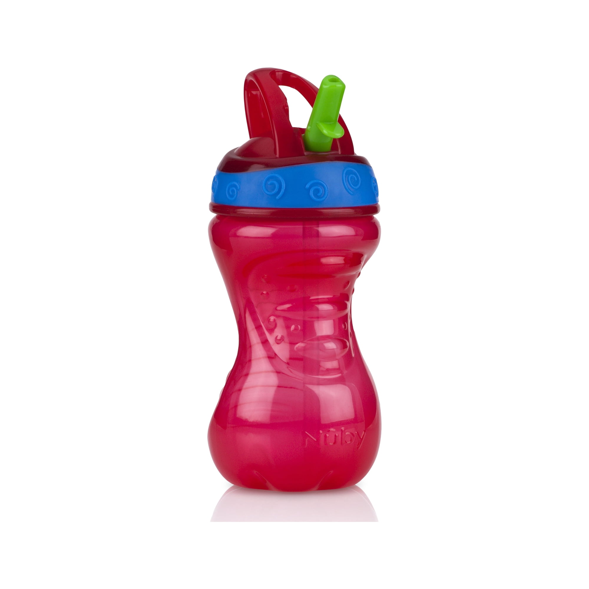 Nuby 2 Pack 10 Ounce Flip-It Straw Cup, Colors May Vary