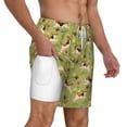 thumbnail image 3 of Picia Running Beagle pattern Mens Swim Trunks with Compression Liner Stretch Beach Shorts Quick Dry with Zipper Pockets No-Chafing Board Shorts-XX-Large, 3 of 9