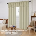thumbnail image 2 of Deconovo Valance Scalloped Rod Pocket Blackout Curtain for Kitchen Windows, Window Treatment, 52"x18", Dark Beige, 1 Panel, 2 of 6
