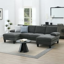 Anviora Home Sectional Sofa for Living Room, U-Shaped Sofa Couch with Chenille Fabric, 4 Seat Sofa with Double Chaise for Apartment