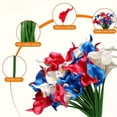 thumbnail image 4 of Kbndieu 4 of July Decor Fake Flowers Indoor, Red White and Blue Artificial Silk Flowers, Patriotic Memorial Flowers Independence Day Decor for Floral Arrangement Table Centerpieces, 4 of 7
