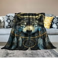 thumbnail image 2 of Dreamcatcher Wolf Blanket, Wolf Throw Blanket Wolf Blankets for Women, Men and Kids Adults Gifts, Super Soft Plush Lightweight Wolf Blanket Throw for Bed Sofa Couch Bedroom, 2 of 6