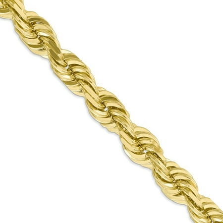Primal Gold 10 Karat Yellow Gold 10mm Handmade Diamond cut Rope Chain