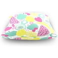 thumbnail image 4 of Colorful Summer Fruits Velvet Plush Throw Pillow Cushion Case Cover - 18" x 18" - Invisible Zipper Home Decor Floral for Couch Sofa No Pillow Insert, 4 of 5