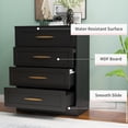 thumbnail image 2 of Tolead 4 Drawer Dresser, Black Chest with Gold Handle, Adults, 2 of 7