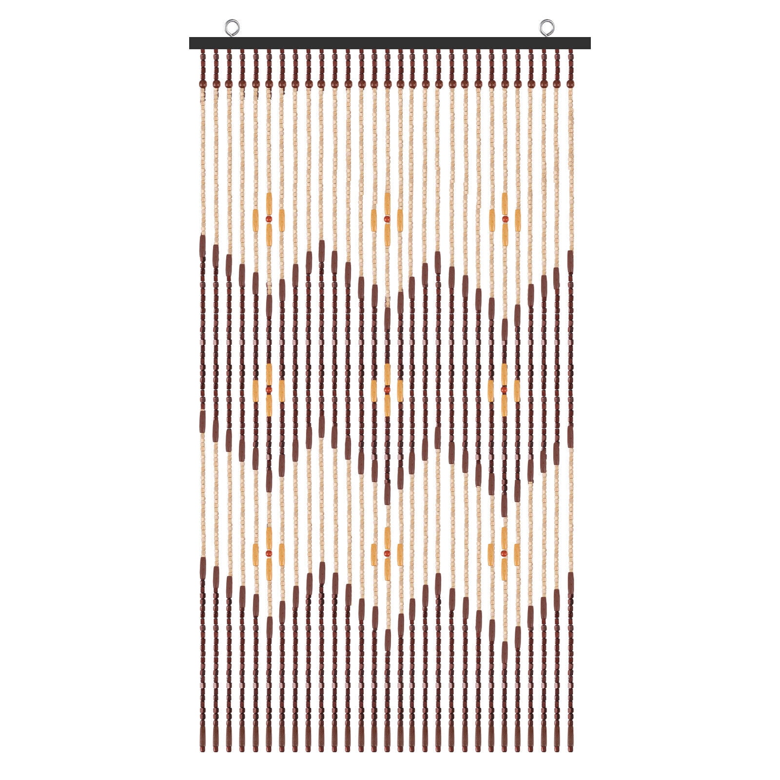 LEOSXA Natural Bamboo Wood Beaded Curtain,Hanging Beads Blind Fly Curtain  Screen Panel,Partition Door Beads Curtain,Wall Hanging Home Decor