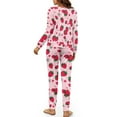 thumbnail image 3 of FOR U DESIGNS Strawberry Daisy Womens Lounge Sets 2 Piece Outfits Long Sleeve Crew Neck Tops and Pants with Pockets Size M Nightwear for Women Sleepwear Fall, 3 of 6