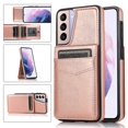 thumbnail image 1 of Funda de piel sintética estilo empresarial para Samsung S21 con tarjetero, función billetera, función atril y protección contra caídas., 1 of 5
