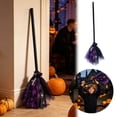 thumbnail image 2 of Halloween Witch Broom Costume Prop Lightweight Handle Tulle Skirt Decor for Cosplay Party Dress Up, 2 of 5