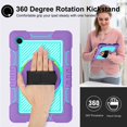 thumbnail image 4 of Decase For Galaxy Tab A8 10.5 inch X200 X205 X207,Shockproof Silicone 360 Rotating Hand Strap Kickstand Shoulder Starp Protector Case Cover,Purple+Mint, 4 of 9