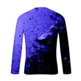 thumbnail image 4 of Aobny Cotton Work Shirts for Men Workout Blue Long Sleeve Shirts Crew Neck Pullover Men Graphic T Shirts,XXL, 4 of 5