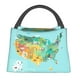 thumbnail image 1 of Fotbe USA Tourist Map Bolsa Térmica Portátil con Estampado, Bolsa de Entrega de Alimentos Aislada, Bolsa Reutilizable de Gran Capacidad para Comidas y Supermercado, 1 of 6