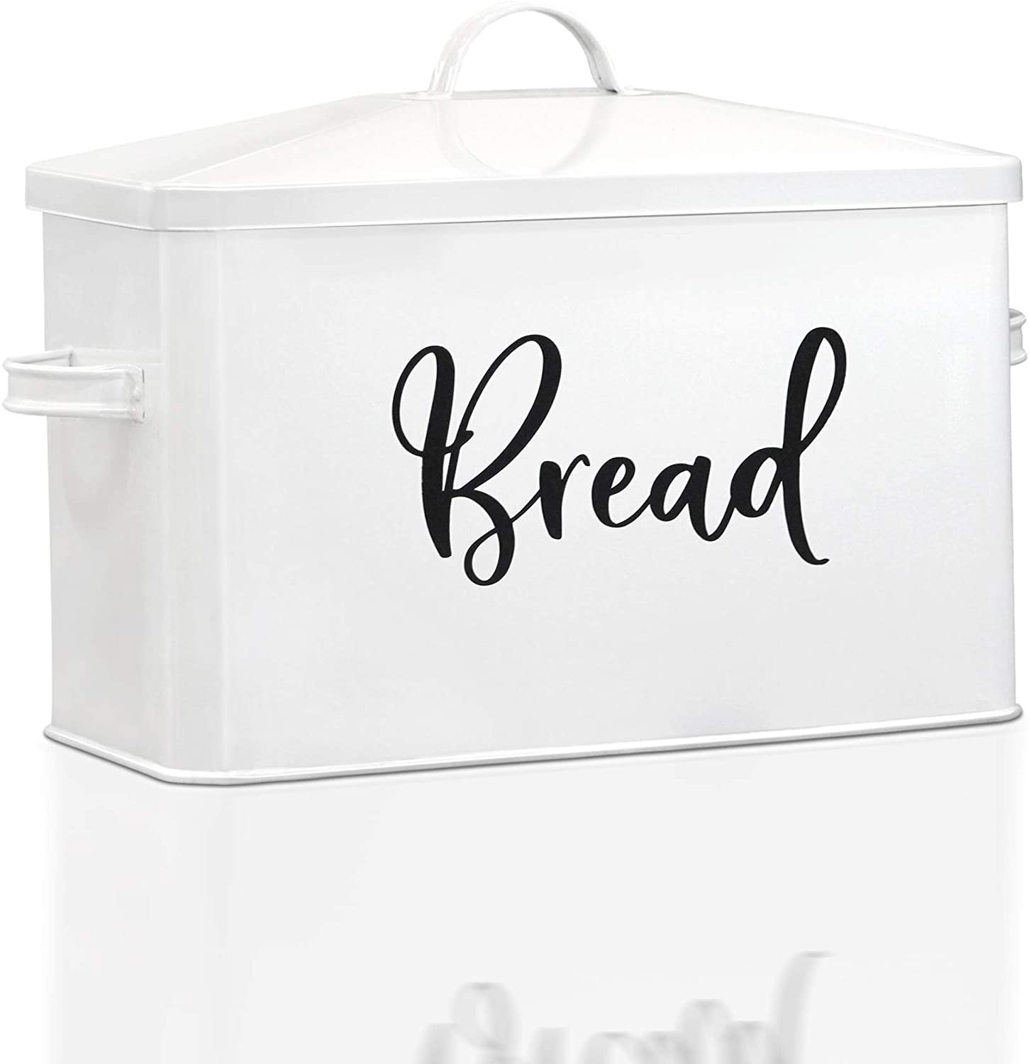 Bread Storage Box White Rustic Style Vintage Farmhouse Food Storage Container 