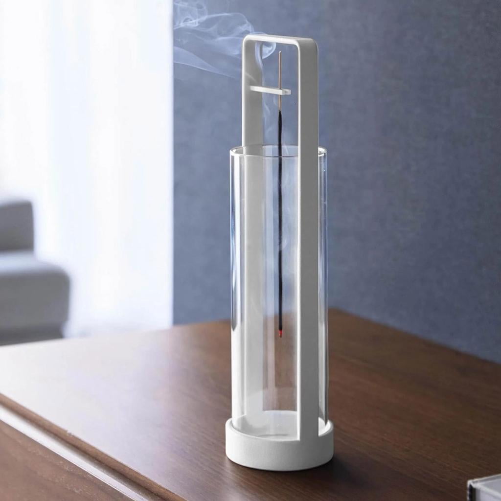 Giaone Removable Glass Ashes Catcher Incenses Stick Holder Stand for Meditations Room Use