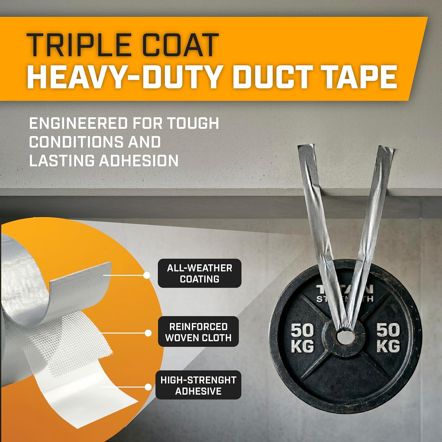 Lockport Silver Duct Tape Strong Flexible Waterproof 5 Roll 1.88 Inch x 30 Yards