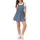 thumbnail image 2 of Vestido mini overall lindo para mujer con tirantes ajustables en azul con estrellas, 2 of 8