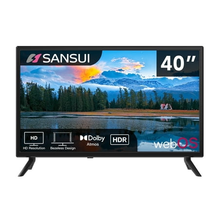 Sansui 40" inch LED 1080P Full HD Frameless WebOS Smart TV - Dolby HDR 10 Vision and Atmos Sound