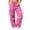 Red, variant on Parachute Pants Women Summer Elastic Waist Drawstring Wide Straight Leg Loose Casual Lightweight Cargo Pants with Pockets