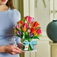 thumbnail image 5 of Paper Love HugePop Tulip Greeting Card with Laser-Cut Floral Bouquet, 5 of 6