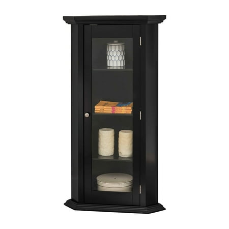 1 Door Corner - K&B Furniture Black 1 Door Corner Accent Cabinet