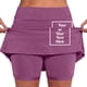 thumbnail image 3 of Falda pantalón de cintura media con bolsillos para mujer - Conjunto informal y deportivo de falda y pantalón corto, 3 of 6