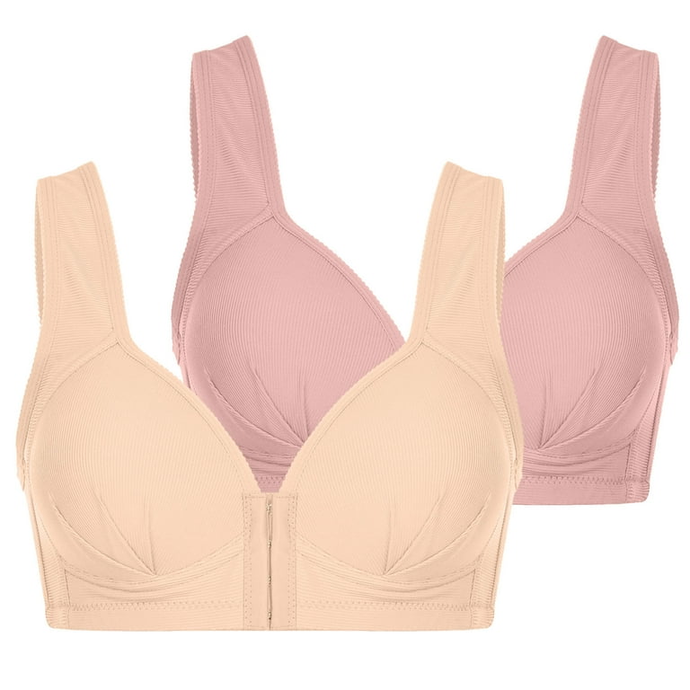 Front Closure Bras for Women No Underwire,Daisy Bra for Seniors,Comfortable  Breathable Front Snap Bra Unlined Wirefree Full Coverage Everyday Sleep Bras  Elderly Old Women Running Bras Beige at  Women's Clothing store