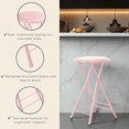 thumbnail image 4 of Lavish Home Backless 24-Inch Folding Stool with 225lb Capacity (Pink), 4 of 11