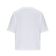 thumbnail image 4 of Olyvenn Savings Cotton Tshirts for Women Drop Shoulder Crew Neck Oversized Crop Tops Workout Tops Tees Oversized Workout Cropped T Shirts White 4, 4 of 5
