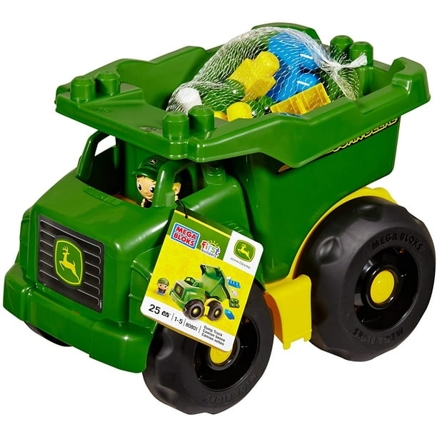 Camión volquete Toy Mega Bloks John Deere para niños de 1 a 5 años, color verde