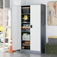 thumbnail image 3 of Fesbos Steel Storage Cabinet,Locking Storage Cabinet with 2 Doors and 4 Adjustbale Shelves,71" H Metal Tool Cabinet for Garage, Basement, Home Office, 3 of 13