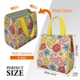 thumbnail image 3 of Pioneer Flower Floral Print Pattern Insulated Lunch Bag for Women & Adults,Large Portable Soft Cooler Lunch Bag,Thermal Food Storage Tote with Pearl Cotton,8.66L,8.75x5.75x9.5 Inch, 3 of 6