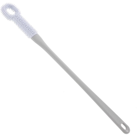 Soft Silicone Long Handled Foot Brush for Elderly Dead Skin Remover and Toe Cleaner with Comfortable Grip Blue Exfoliating Callus Scrubber for Daily Foot Care and Deep Cleansing(Q)