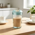thumbnail image 6 of Summer Portable Plastic Tumbler Cup with Drawstring - Dual Lid for Sip and Straw, Leakproof Coffee Cup for Men Women, 15oz Clear Insulated Travel Drinkware for Cold Drinks, 6 of 6